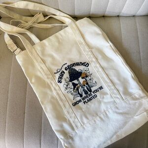 NWOT Long Canvas Tote Bag With Crossbody Strap and Handles